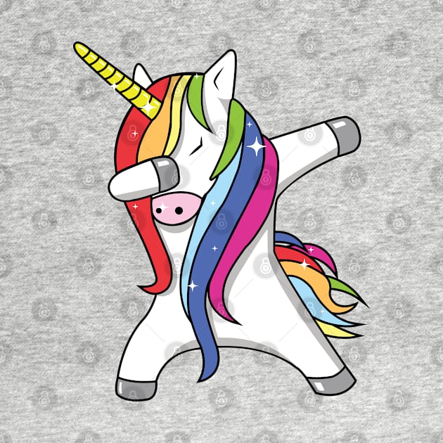 Rainbow Sparkle Dabbing Unicorn by ThisOnAShirt